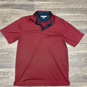 Greg Norman PlayDry Red Golf Polo Shirt Size Medium Performance Athletic